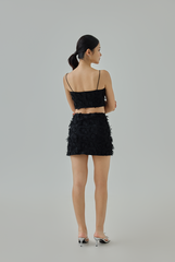 Ariana Padded Feather Crop Top