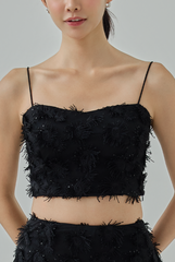 Ariana Padded Feather Crop Top