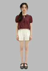 Seraphina Puff Sleeve Pleated Top