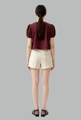 Seraphina Puff Sleeve Pleated Top