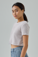 Auslyn Furry Knit Crop Top