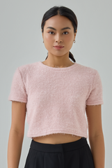 Auslyn Furry Knit Crop Top