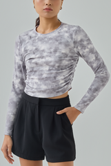 Elyra Watercolor Print Fitted Top