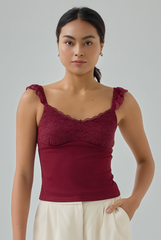 Daphne Padded Lace Trim Top