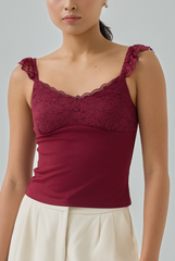 Daphne Padded Lace Trim Top