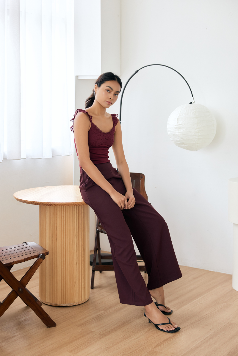 Daphne Padded Lace Trim Top