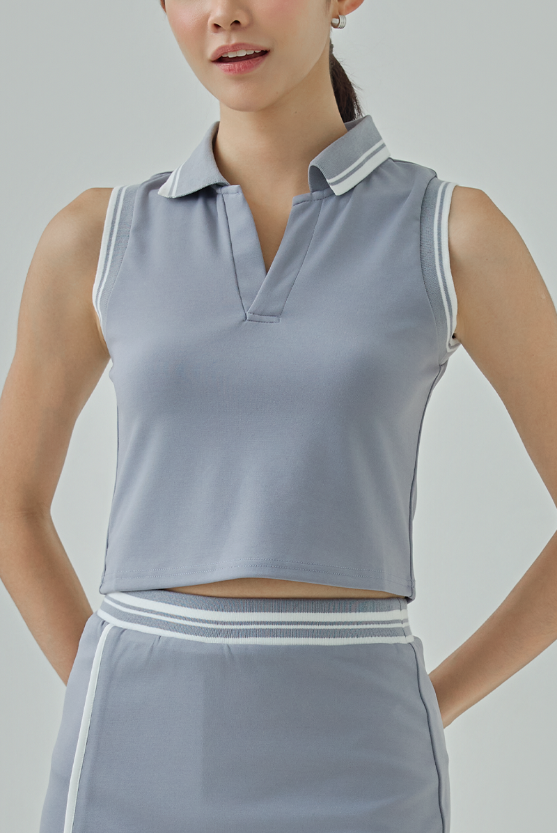 Kazie Sleeveless Polo Tank Top