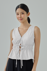 Elias Lace-Trim Ribbon Top