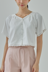Elias Lace Trim Button Blouse