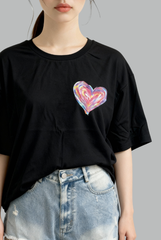 Lottie Painted Heart Oversize Shirt