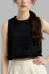 Vivienne Tweed Fringe Crop Top