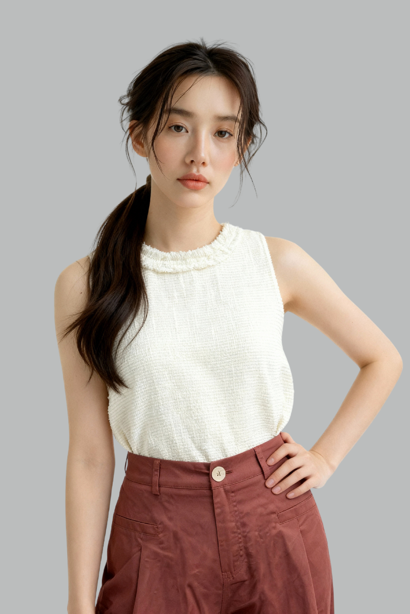 Vivienne Tweed Fringe Crop Top