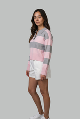 Mara Striped Polo Knit Top