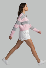Mara Striped Polo Knit Top