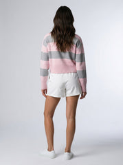 Mara Striped Polo Knit Top