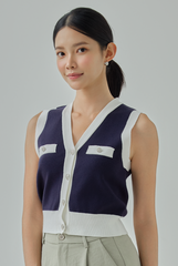 Caitlyn Contrast Trim Knit Vest