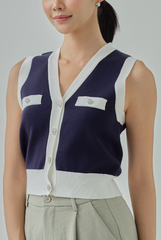 Caitlyn Contrast Trim Knit Vest