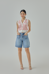 Caitlyn Contrast Trim Knit Vest