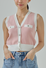 Caitlyn Contrast Trim Knit Vest