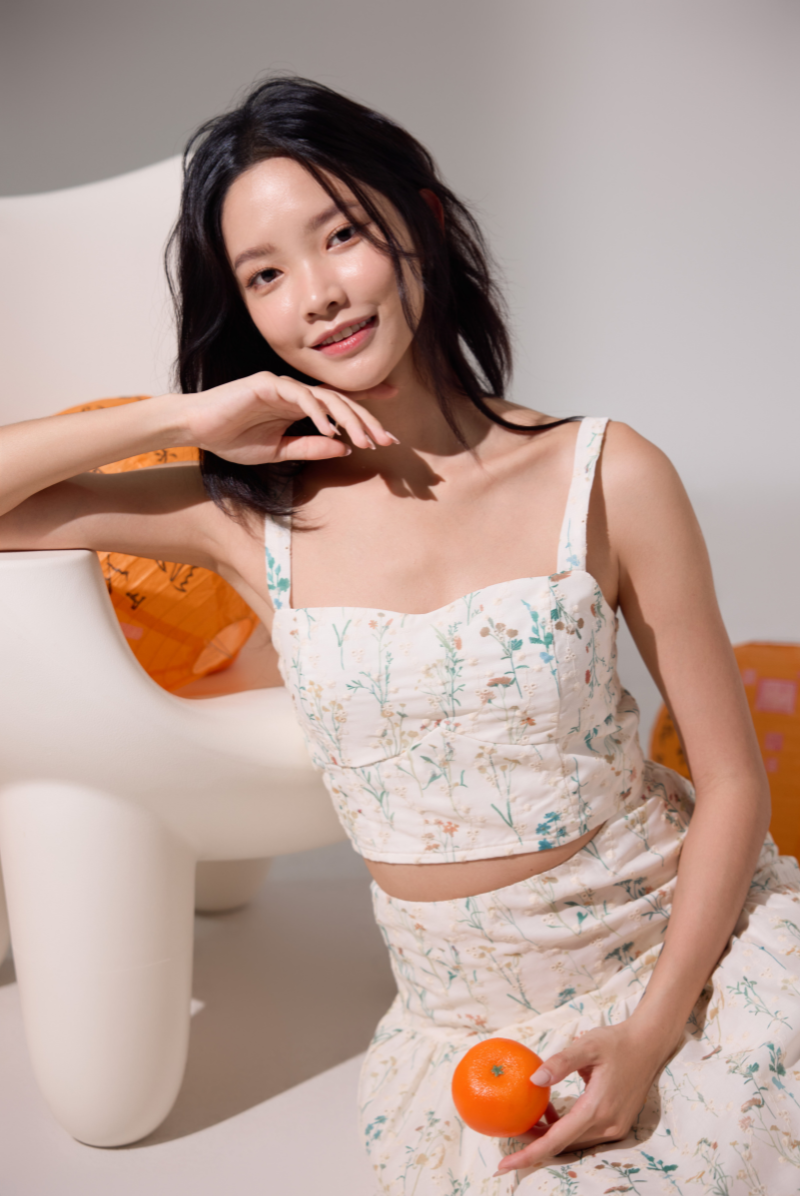 Elara Padded Floral Embroidered Top