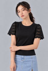 Dahlia Eyelet-Sleeve Top