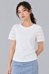 Dahlia Eyelet-Sleeve Top
