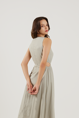 Cut-Out Midi Dress in Clay