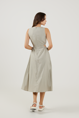 Cut-Out Midi Dress in Clay