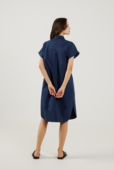 Cuffed Sleeves Cotton Dress