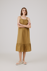 Drop Waist Dress in GoldenBrown