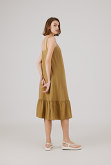 Drop Waist Dress in GoldenBrown