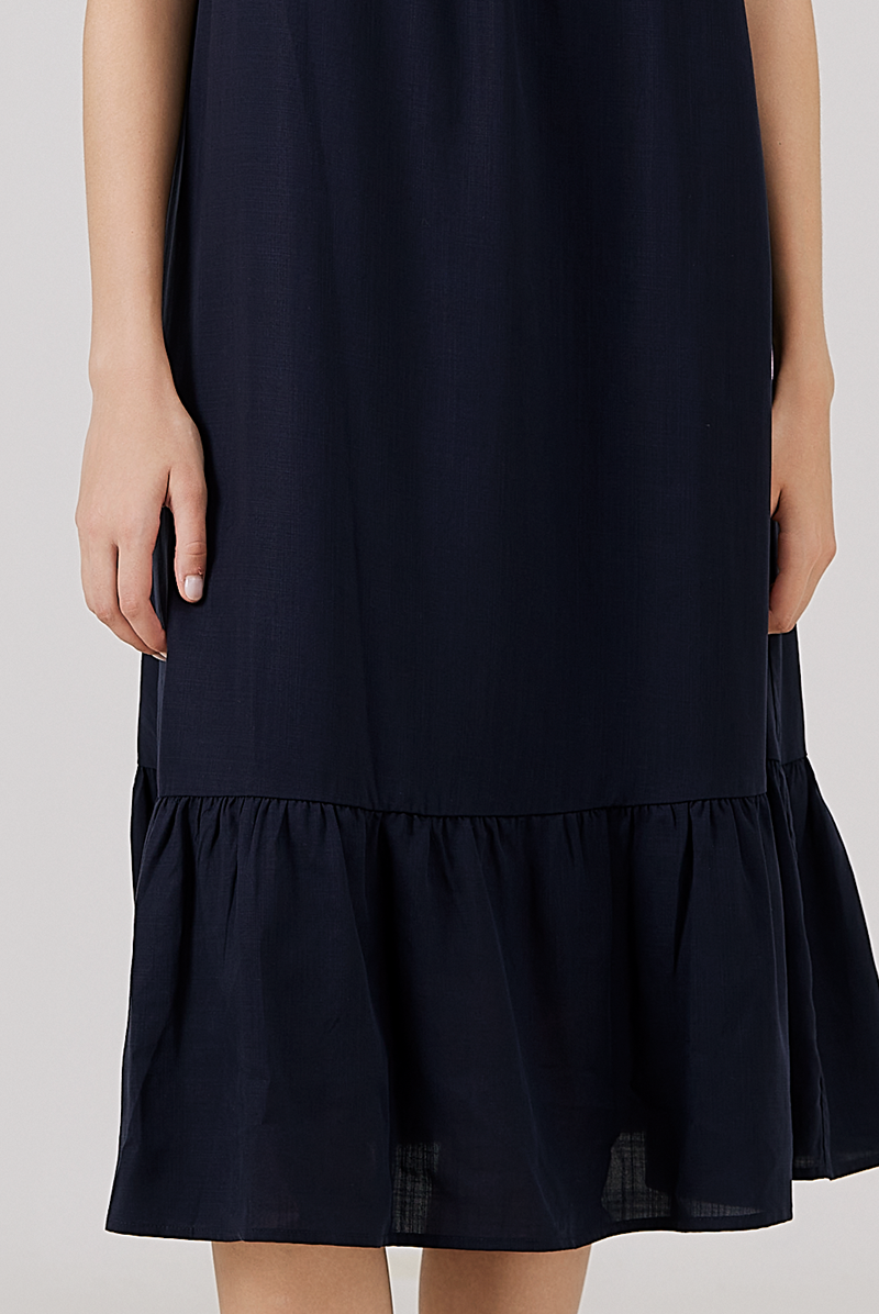 Drop Waist Dress in Navy Blue