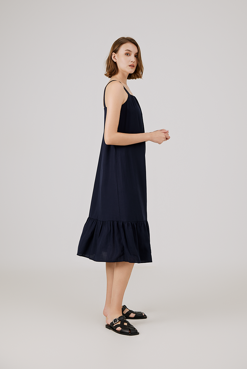 Drop Waist Dress in Navy Blue