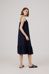 Drop Waist Dress in Navy Blue