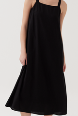 Back Self-Tying Ribbon Dress in Black