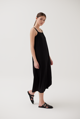 Back Self-Tying Ribbon Dress in Black