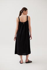 Back Self-Tying Ribbon Dress in Black