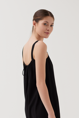 Back Self-Tying Ribbon Dress in Black 