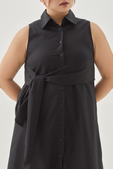Self-Tie Wrap Knot Midi Dress
