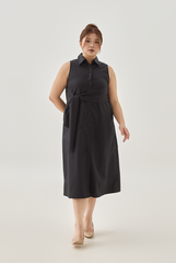 Self-Tie Wrap Knot Midi Dress