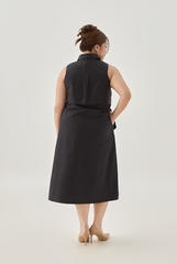 Self-Tie Wrap Knot Midi Dress