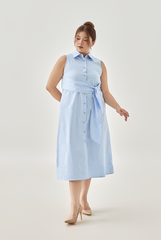 Self-Tie Wrap Knot Midi Dress