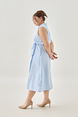 Self-Tie Wrap Knot Midi Dress