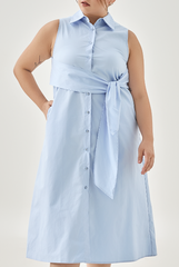 Self-Tie Wrap Knot Midi Dress