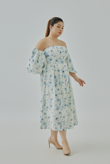 Floral Printed Off Shoulder Midi Dress