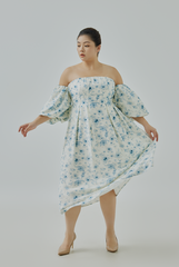 Floral Printed Off Shoulder Midi Dress
