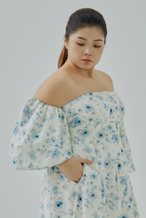 Floral Printed Off Shoulder Midi Dress