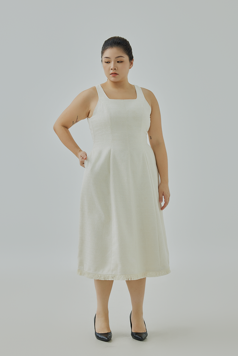 Fringe Hem A-Line Dress