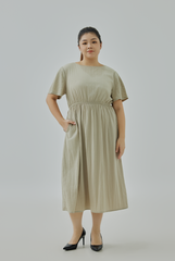 Back Buttons Midi Dress