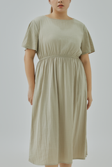 Back Buttons Midi Dress